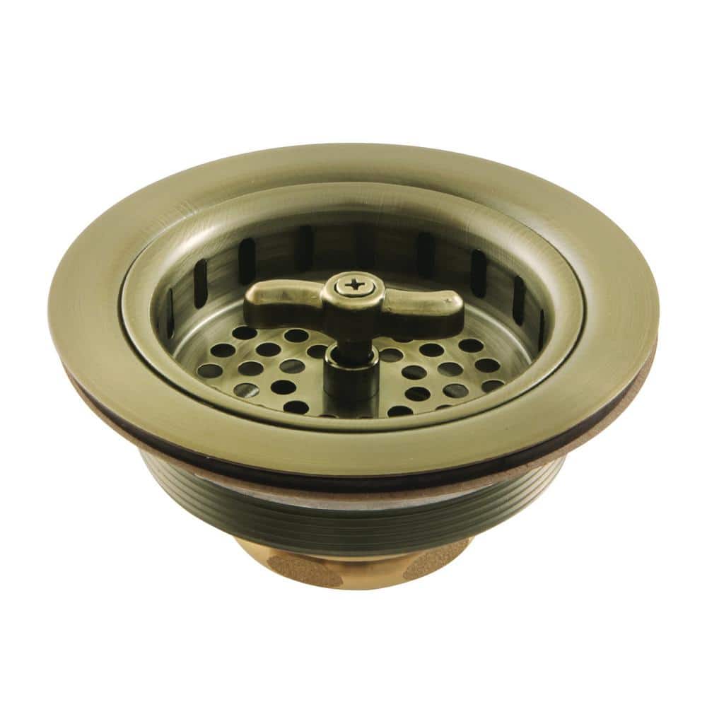 Tacoma 3-1/2 in. x 2-5/16 in. Stainless Steel Kitchen Sink Basket Strainer in Antique Brass price history on PriceWatchPro