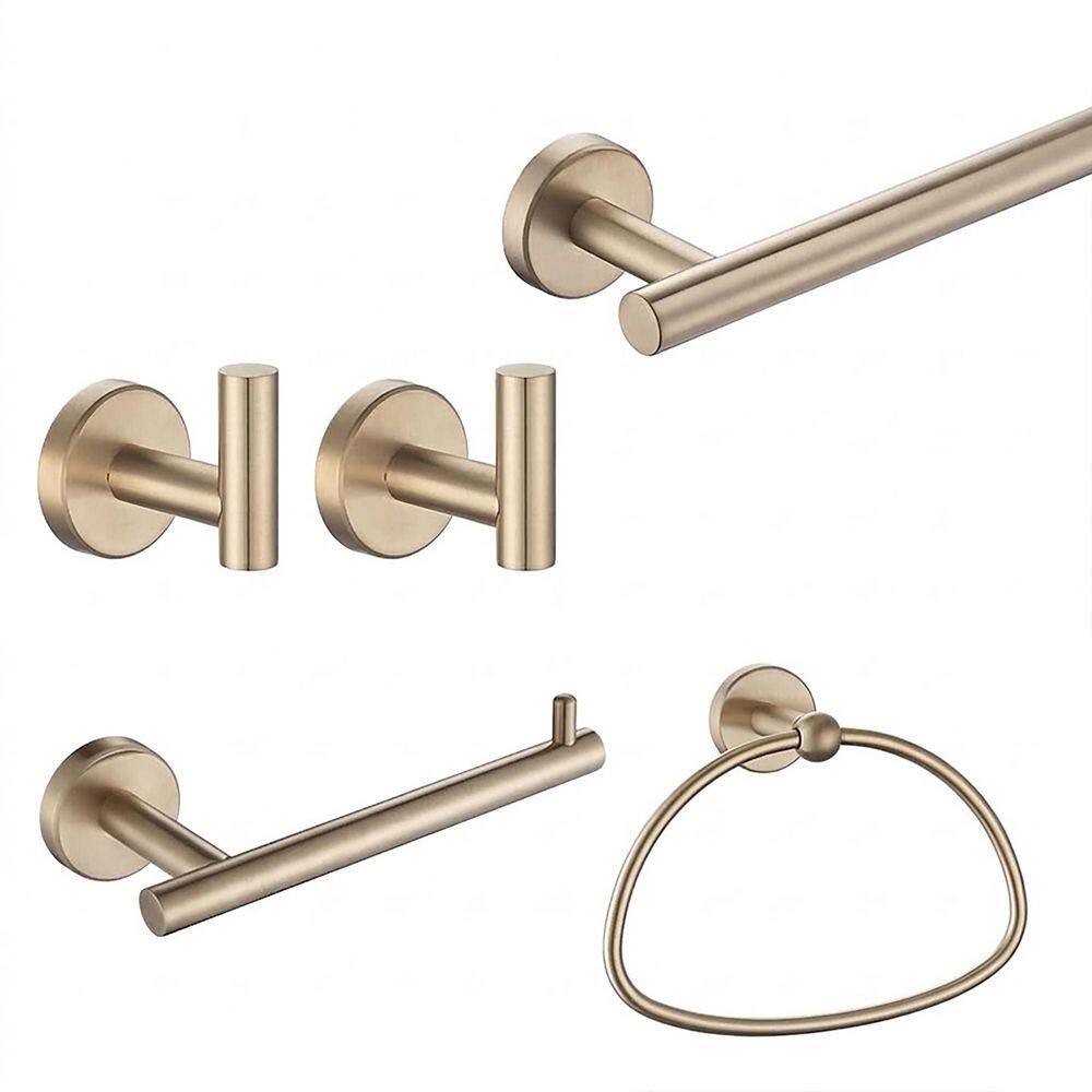5-Piece Bathroom Hardware Set with Towel Bar, Towel Ring, Toilet Paper Holder, 2 Hooks in Champagne Bronze price history on PriceWatchPro