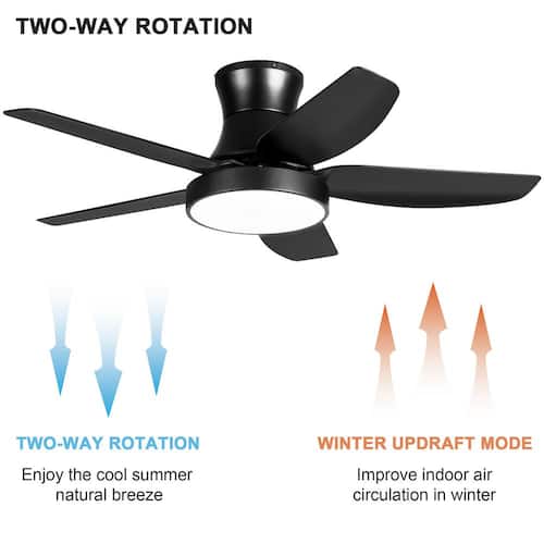Light Pro 46 in. Integrate LED Indoor Matte Black Smart Ceiling Fan With Light And Remote Control Ceiling Fans With Lights