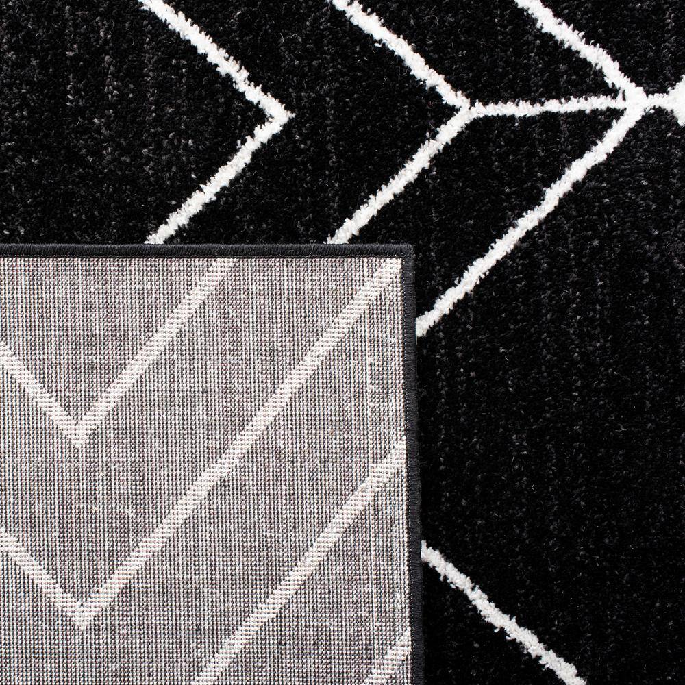 Adirondack Black and Ivory Geometric Square Area Rug
