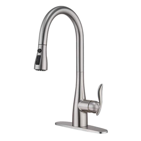 Mondawe Single-Handle Tulip High Arc Pull Down Sprayer Kitchen Faucet ...