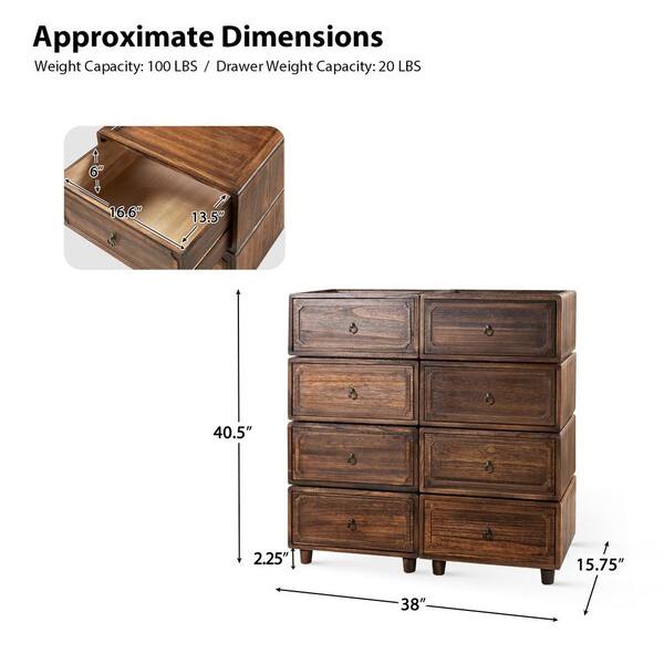 JAYDEN CREATION Geraint Walnut Transitional 8 - Drawer