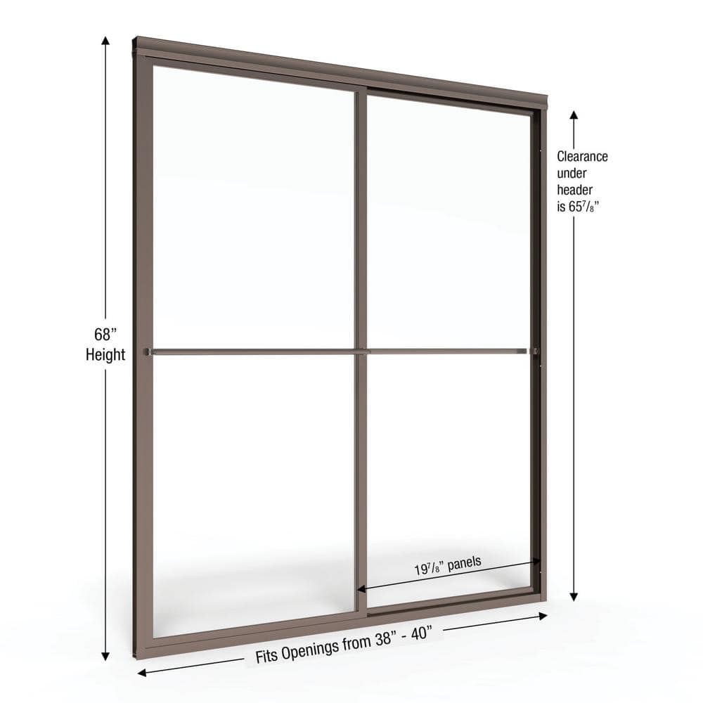 Deluxe Oil Rubbed Bronze Framed Sliding Shower Door with Clear Glass