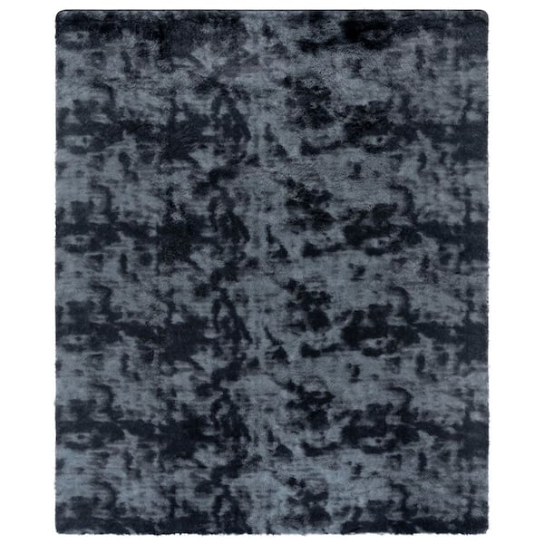 Rainbow Shag 8 ft. x 10 ft. Dark Gray Abstract Solid Area Rug