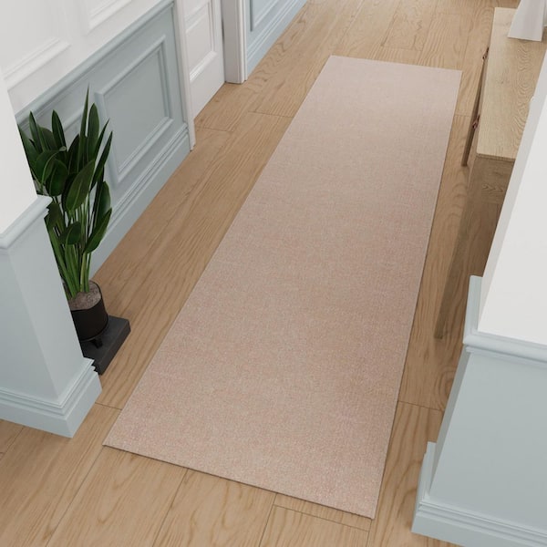 Oscar Non-Slip Rubberback 3 ft. x 50 ft. Indoor Custom Cut Extra Long Runner Rug, 2 ft. 6 in. x 55 ft., Beige