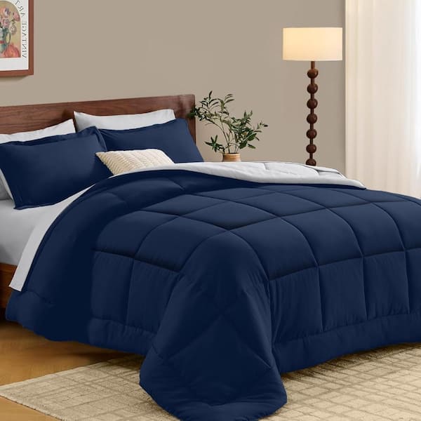 7-Piece Queen Reversible All Season Premium Bed in a Bag Bedding Set