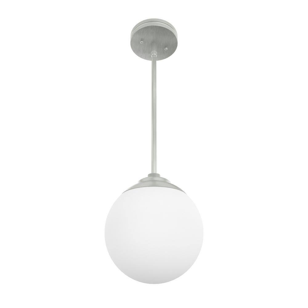Hepburn Mini Globe LED Pendant in Brushed Nickel with Glass Shade
