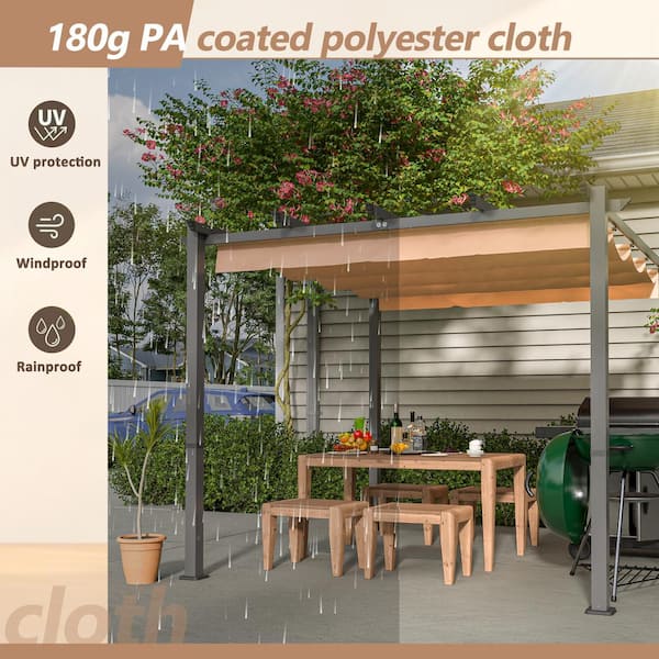 Wiilayok 10 ft. x 10 ft. x 8 ft. Retractable Canopy with