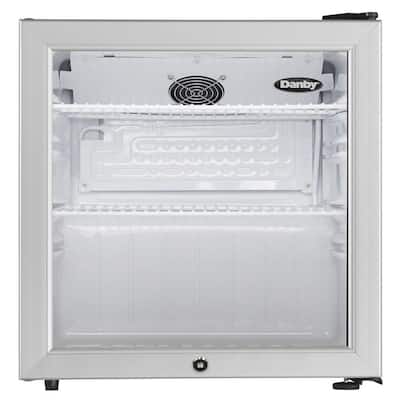 17.69 in. 1.6 cu.ft. Mini Refrigerator with Glass Door in Stainless Steel