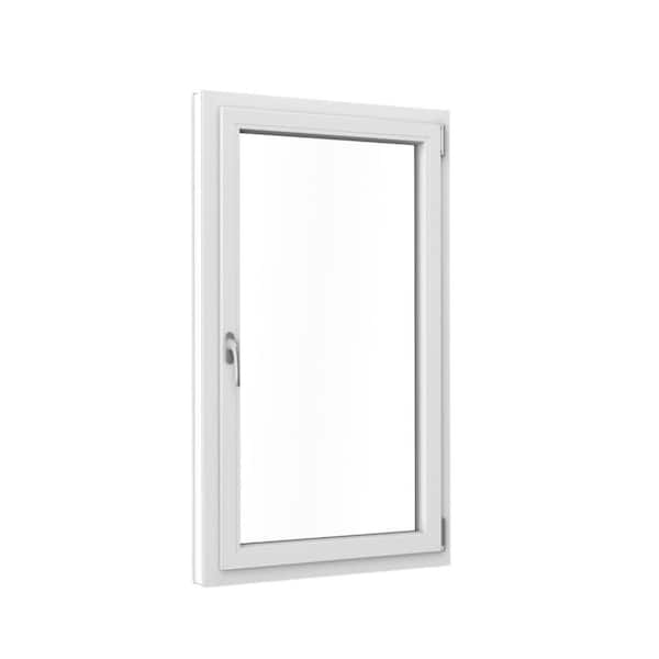 30 in. x 24 in. Elite Euro White Double-Pane Vinyl Tilt/Turn Window with Screen and Right Inward Swing