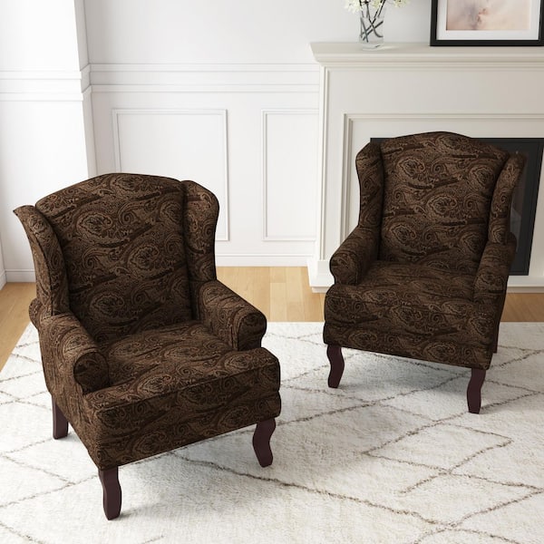 Uixe Cranberry Linen Rubber Wood Legs Upholstered Accent Arm Chair