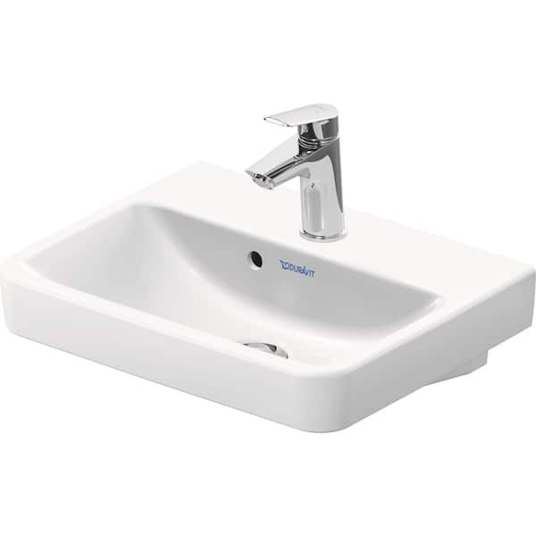 Duravit No.1 5.5 in. Wall-Mounted Rectangular Bathroom Sink in White