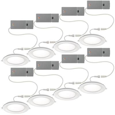 Ultra Slim 6 in. Canless Selectable CCT Integrated LED Recessed Light Trim with Night Light Feature 900 Lumens (8-Pack)