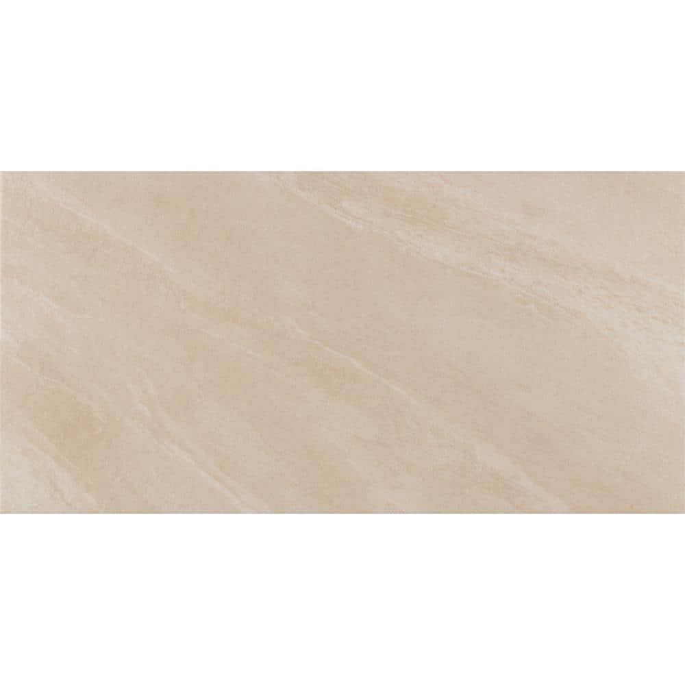 TrafficMaster Alverstone Ivory 12 in. x 24 in. Porcelain Floor and Wall Tile (13.56 sq. ft./case), Ivory/Matte -  8032862