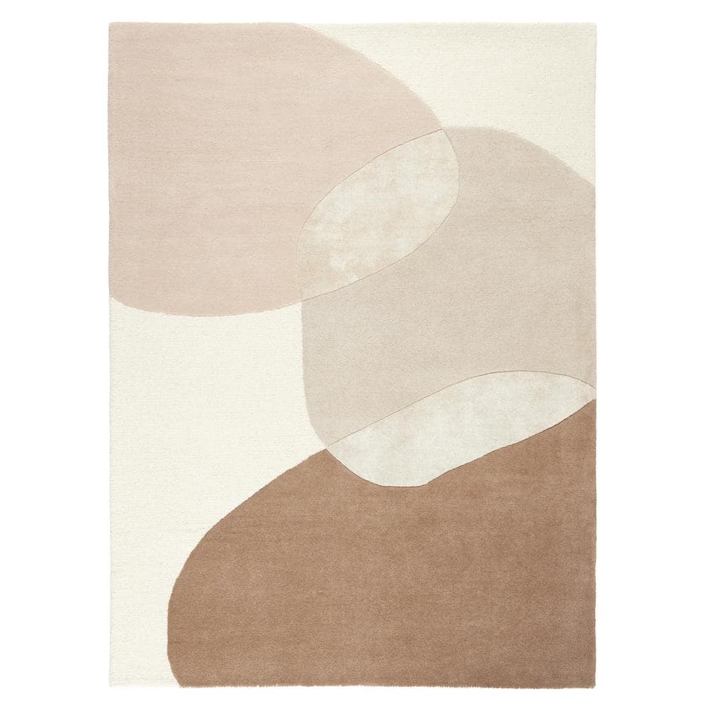 TOWN & COUNTRY LIVING Oslo Hand Tufted Wool Abstract Colorblock Brown ...