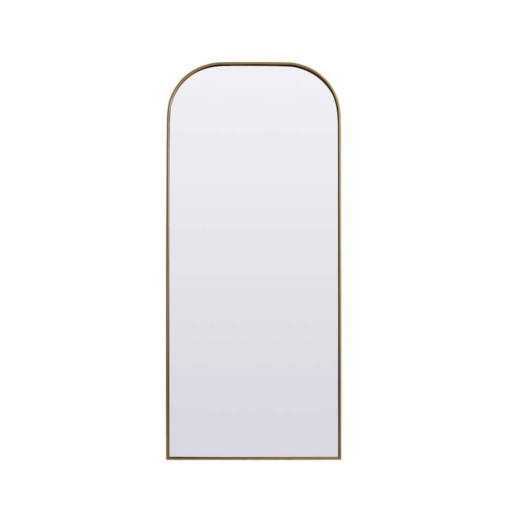 Simply Living 32 in. W x 76 in. H Arch Metal Framed Brass Full Length Mirro