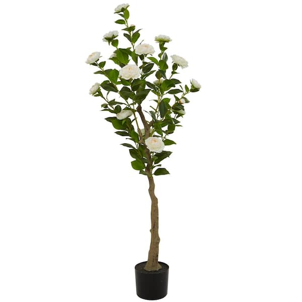 Litton Lane 56 in. H Camellia Artificial Tree with Realistic Leaves and