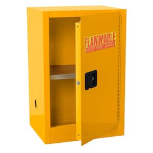 23 in. W x 35 in. H x 18 in. D Freestanding Cabinet 18 Gauge Flammable Liquid Safety Single-Door Storage Cabinet Yellow