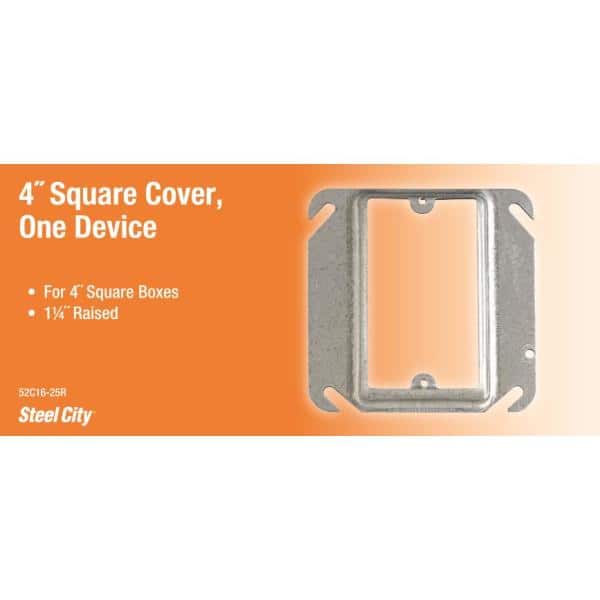 1-Gang 4 in. Square Metal Electrical Box Mud Ring (52C16-25R)