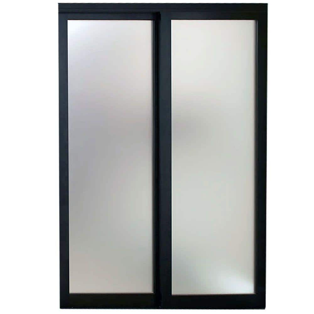 60 in. x 96 in. Eclipse 1-Lite Bronze Aluminum Frame Mystique Glass Interior Sliding Closet Door price history on PriceWatchPro