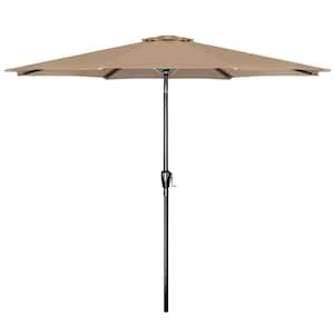 Outdoor 10 ft. Steel Market Patio Umbrella with Push Button Tilt Crank system Tan