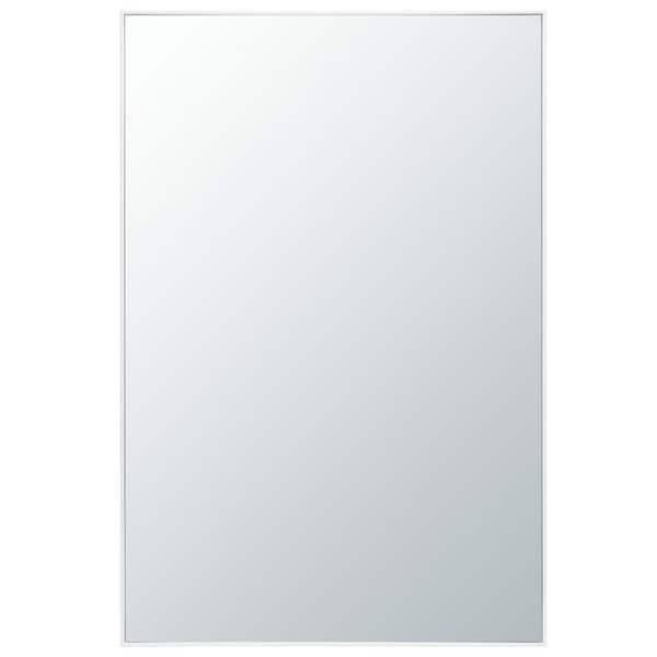 SAFAVIEH Harlon 24 in. W x 36 in. H Iron Rectangle Modern White Wall Mirror