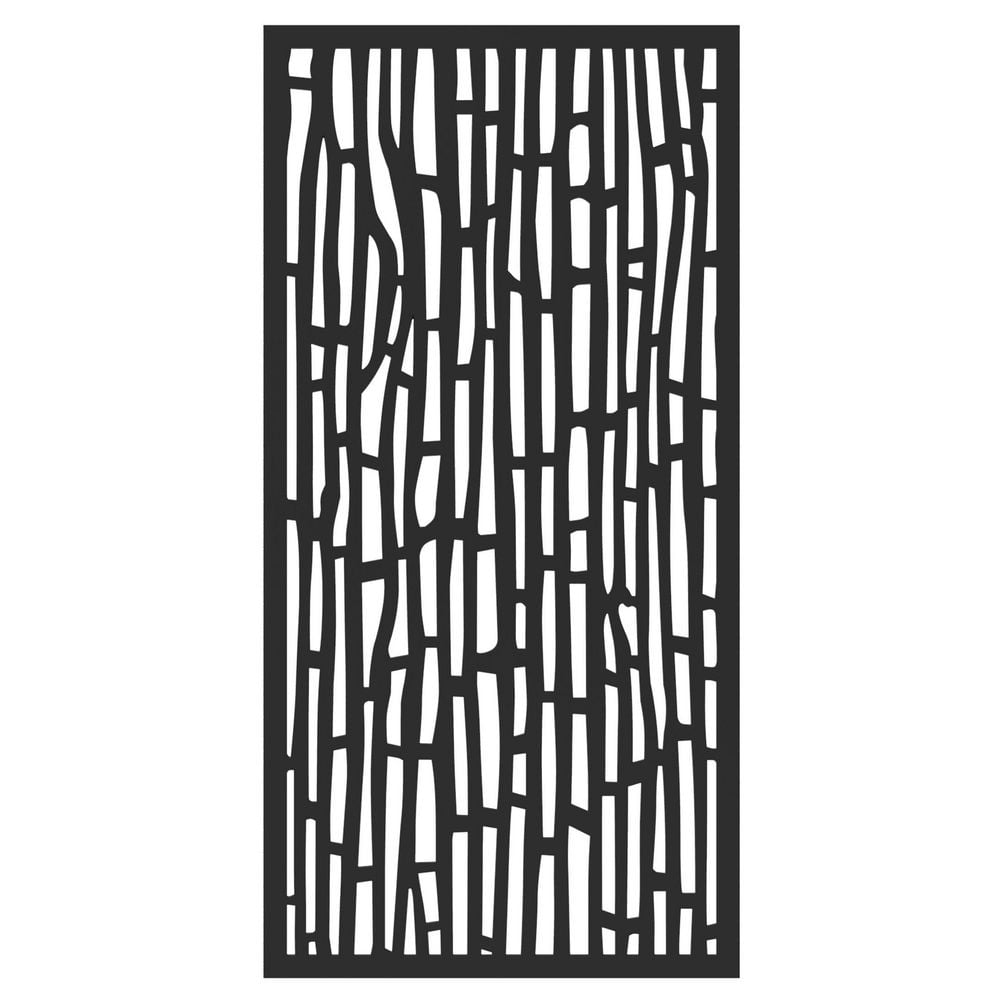 Charcoal Black Recycled Polymer Decorative Privacy Panel, 3 ft x 6 ft