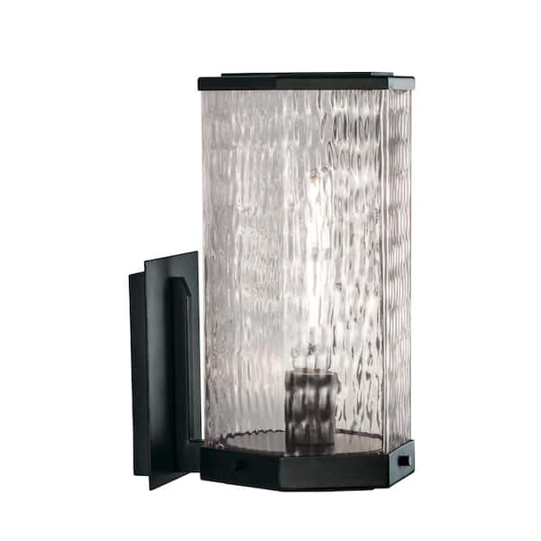 NORWELL Polygon 1-Light Matte Black Outdoor Wall Lantern Sconce