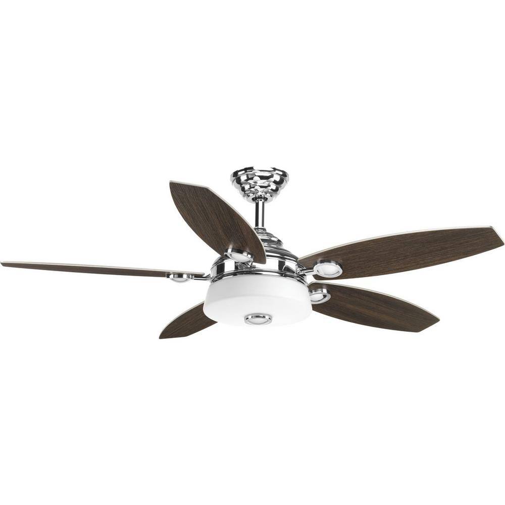 Graceful 54" Polished Chrome LED Ceiling Fan with Remote