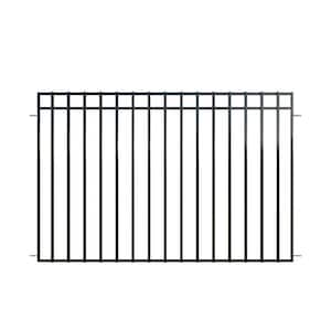 Heritage 46 in. H x 74 in W Steel Large No Dig Pre-Assembled Spaced Bar Flat Framed Metal Fence Panel