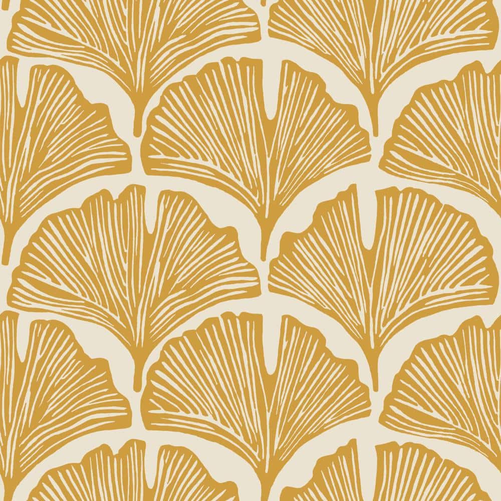 Golden Mustard Palm Self-Adhesive Removable Wallpaper Roll