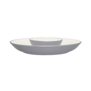 Colorwave Slate Grey Stoneware Chip and Dip 14-3/4 in.