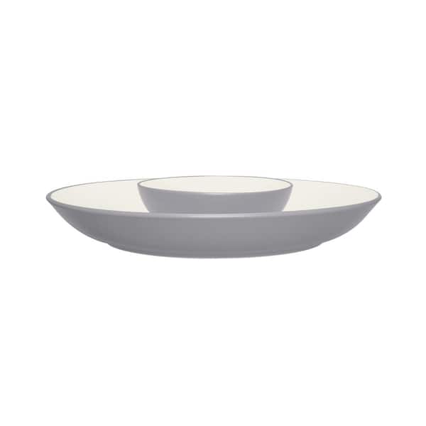 Noritake Colorwave Slate Grey Stoneware Chip and Dip 14-3/4 in.