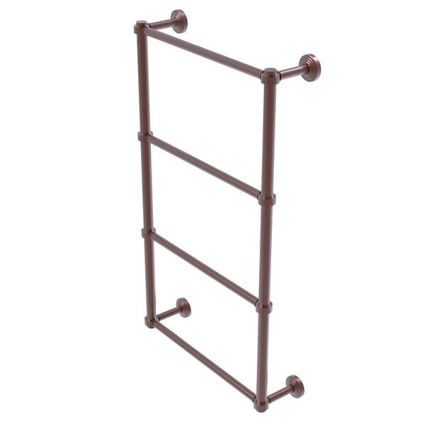 Waverly Place Collection 30 in. Wall Mounted 4 Tier Ladder Towel Bar with Dotted Detail in Antique Copper