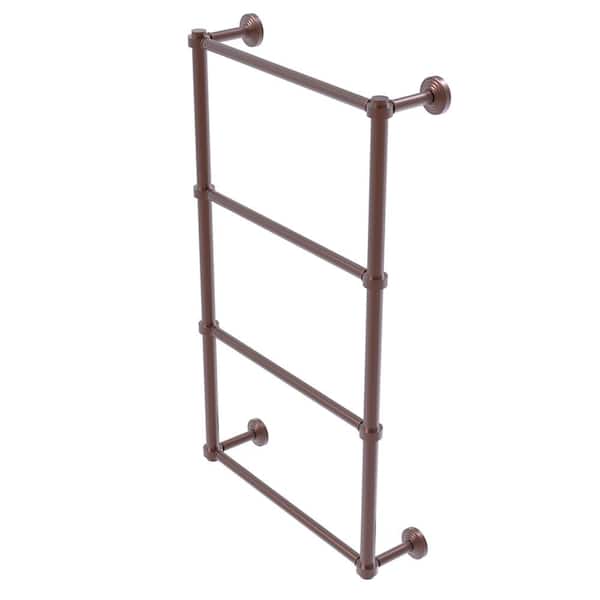 Allied Brass Waverly Place Collection 36 in. Wall Mounted 4 Tier Ladder Towel Bar with Dotted Detail in Antique Copper