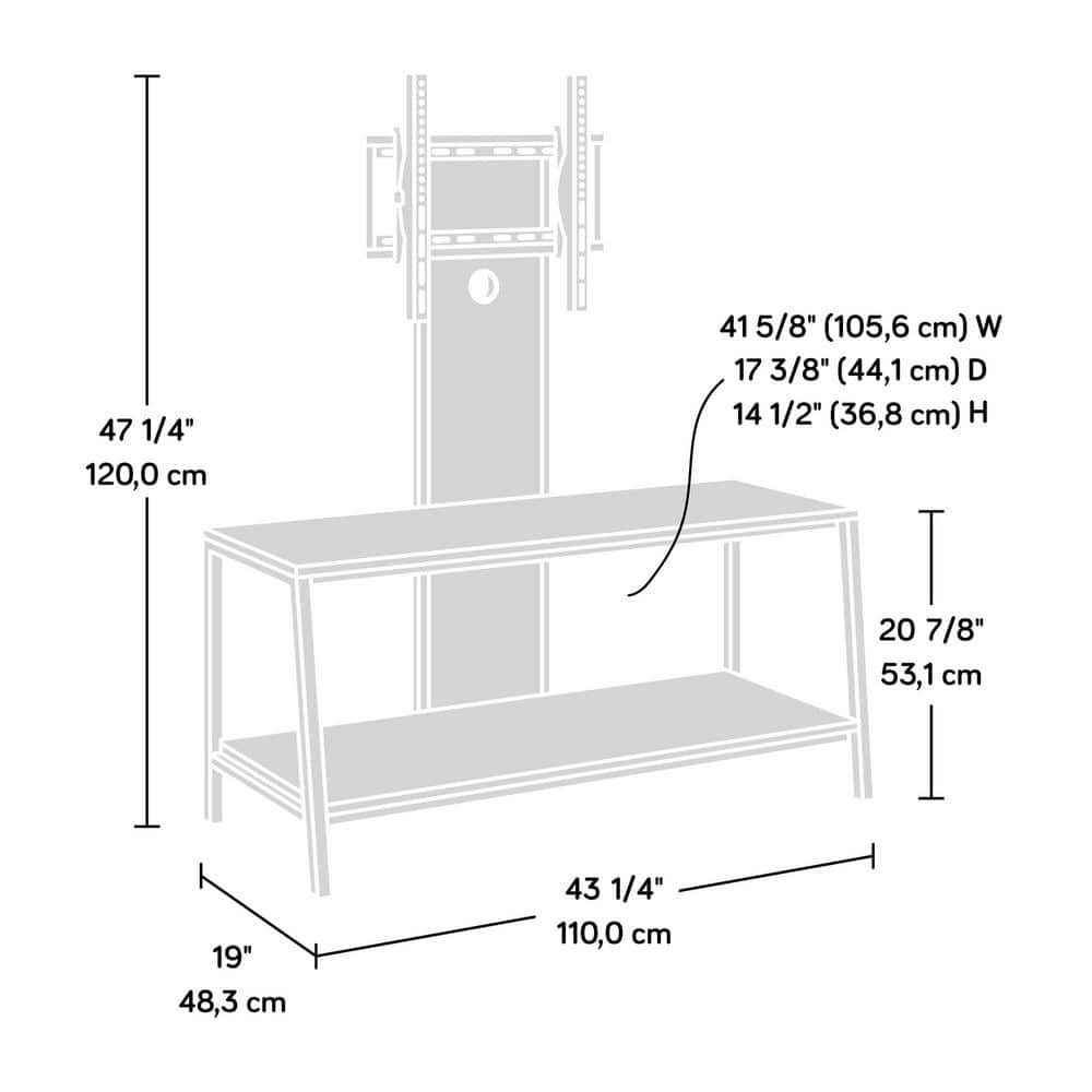 Austin Industrial-Black Metal and Wood TV Mount Media Console