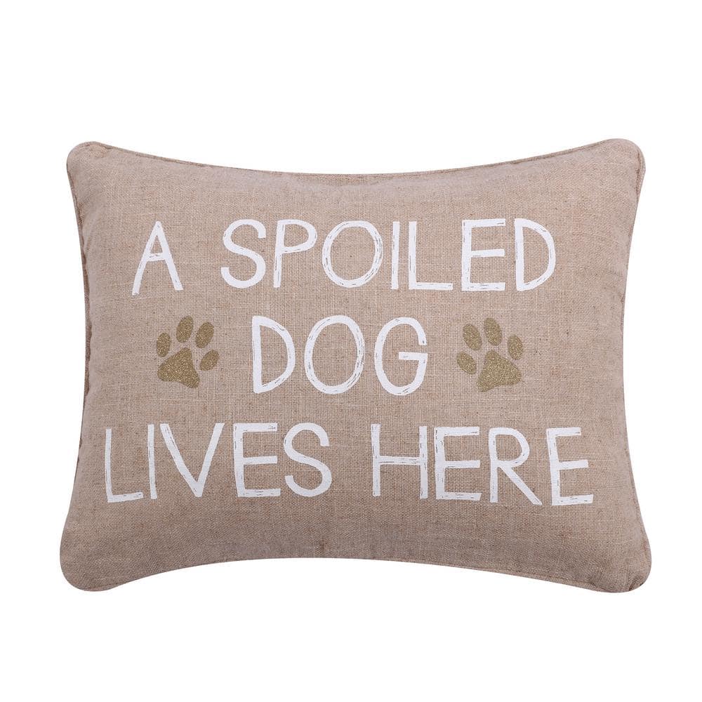 LEVTEX HOME Tan White Spoiled Dog Paw Print 14 x 18 Throw