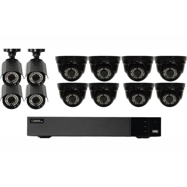 Q-SEE 16-Channel 1080p Indoor/Outdoor Surveillance 2TB DVR System with (8) HD Dome Cameras and (4) HD Bullet Cameras