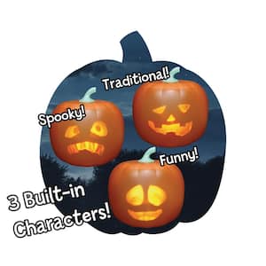 Jabberin' Jack Talking Animated Pumpkin with Built in Projector and Speaker Plug'n Play Product Height (10.5 in)