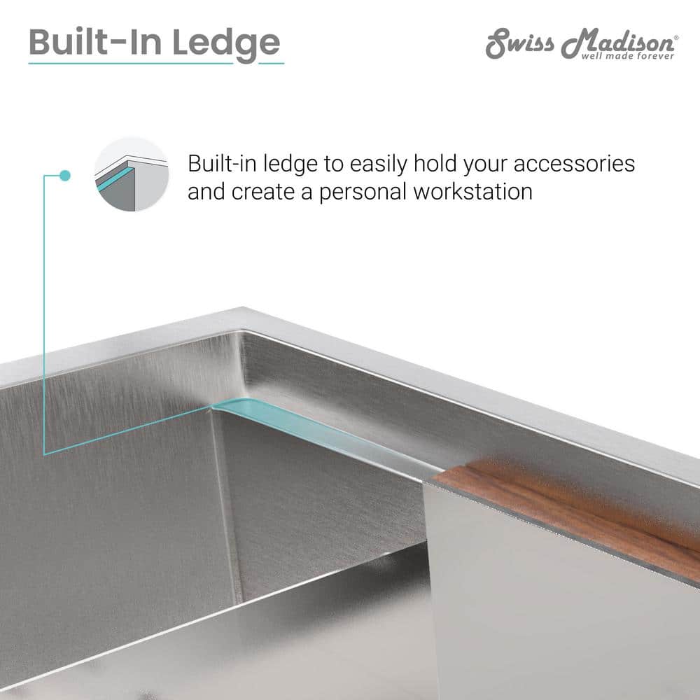 Rivage 33'' Stainless Steel Dual Basin Apron Kitchen Sink