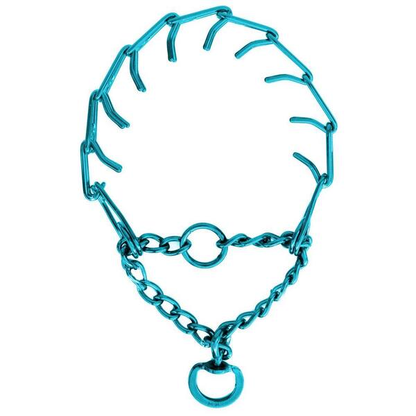 Platinum Pets 20 in. Coated Prong Training Collar in Teal