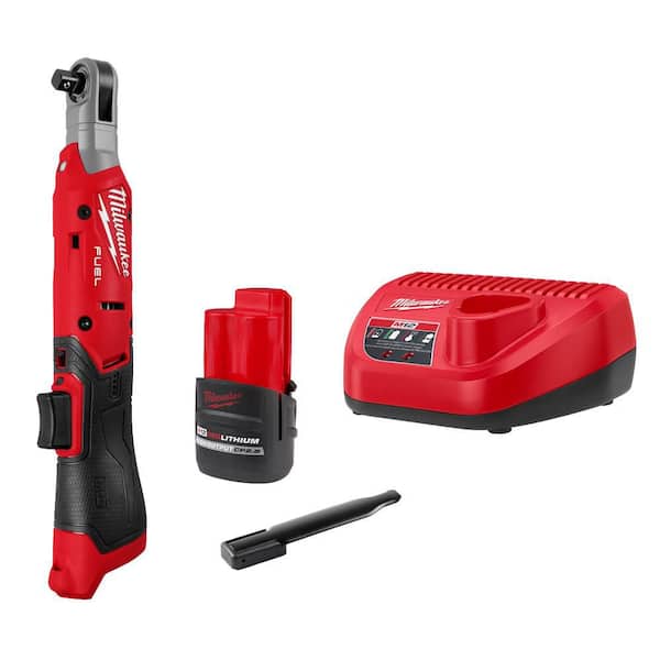 Milwaukee M12 12V Lithium-Ion 3/8 in. Cordless Ratchet Kit with