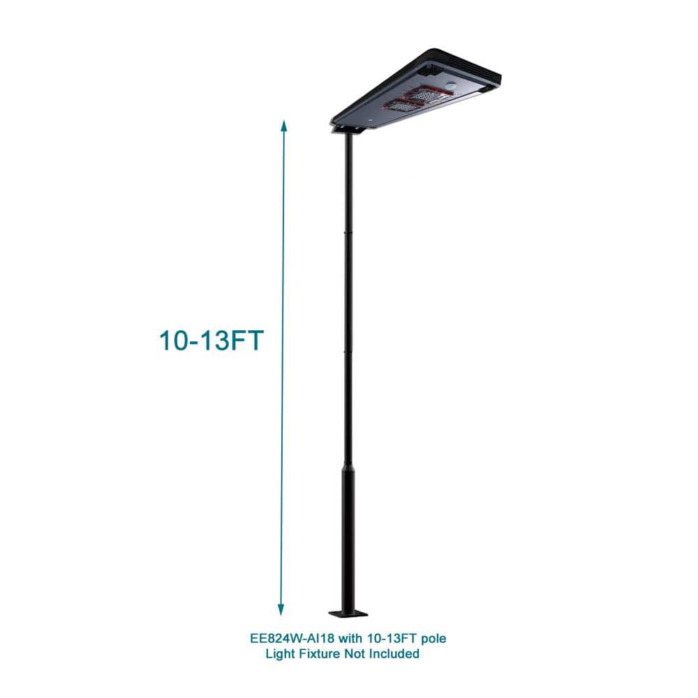 Elegant Black Extendable Outdoor Light Post with Powder Coated Finish