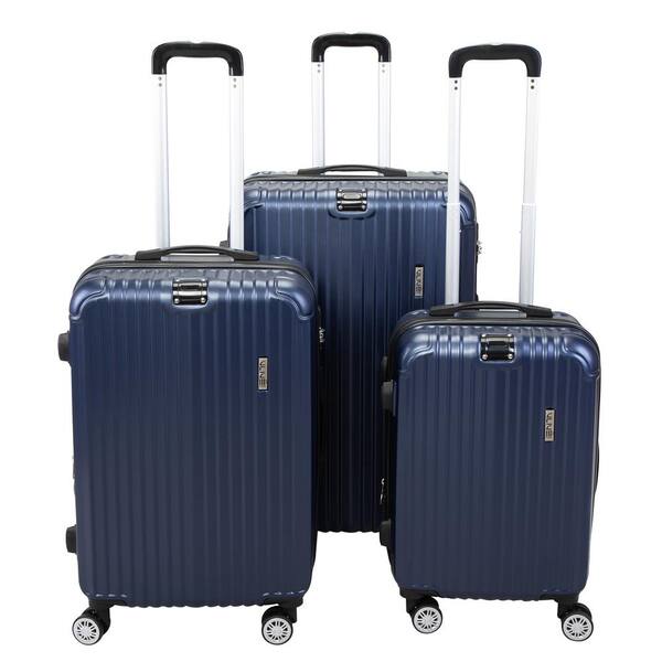VLIVE 3-Pieces Luggage Set HardShell Travel Suitcases with Lock and Spinner  Wheels Navy Blue TY91U0322-T02 - The Home Depot