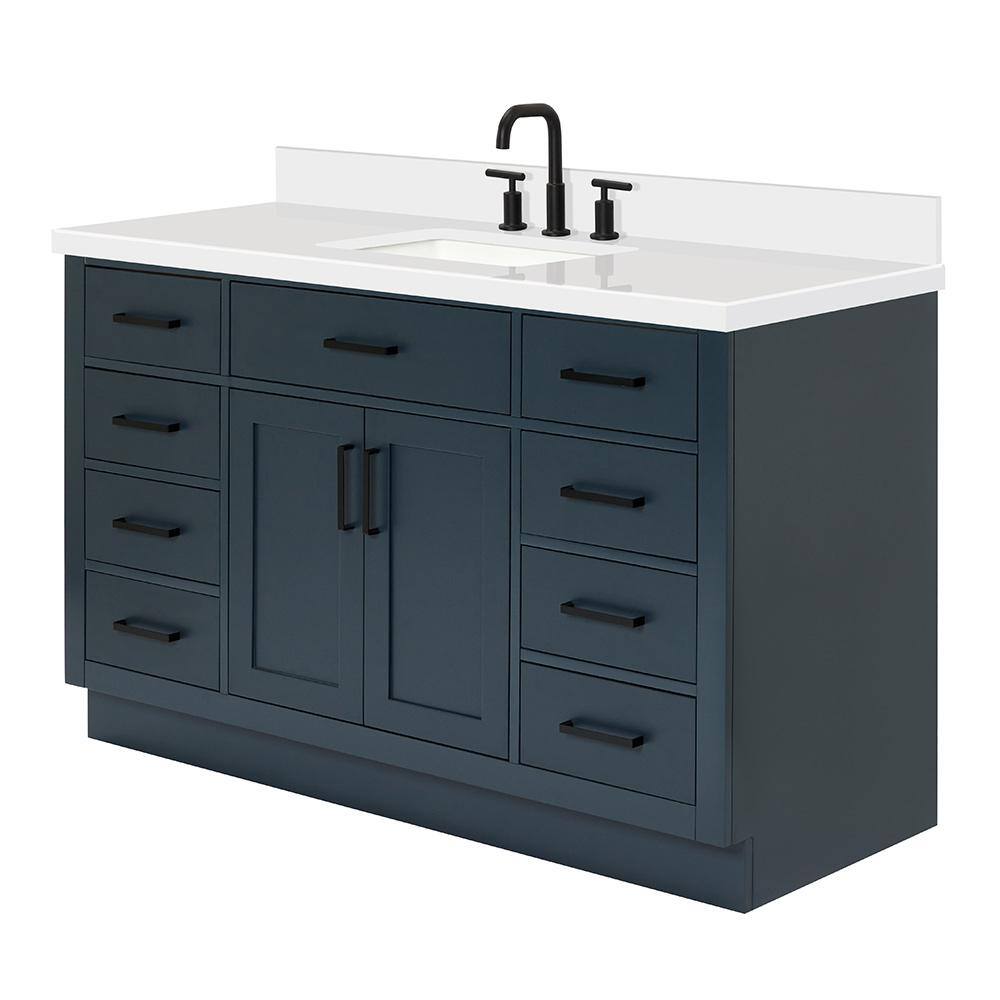 Midnight Blue 55" Freestanding Single Basin Vanity Set