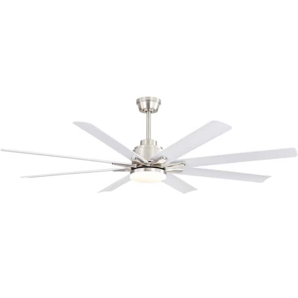 52 in. Indoor/Outdoor Nickel Smart Ceiling Fan with LED Light and Remote App Control