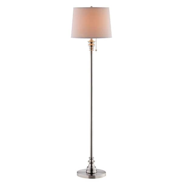 In Brushed Nickel Floor Lamp With, Glass Floor Lamp Shades Home Depot