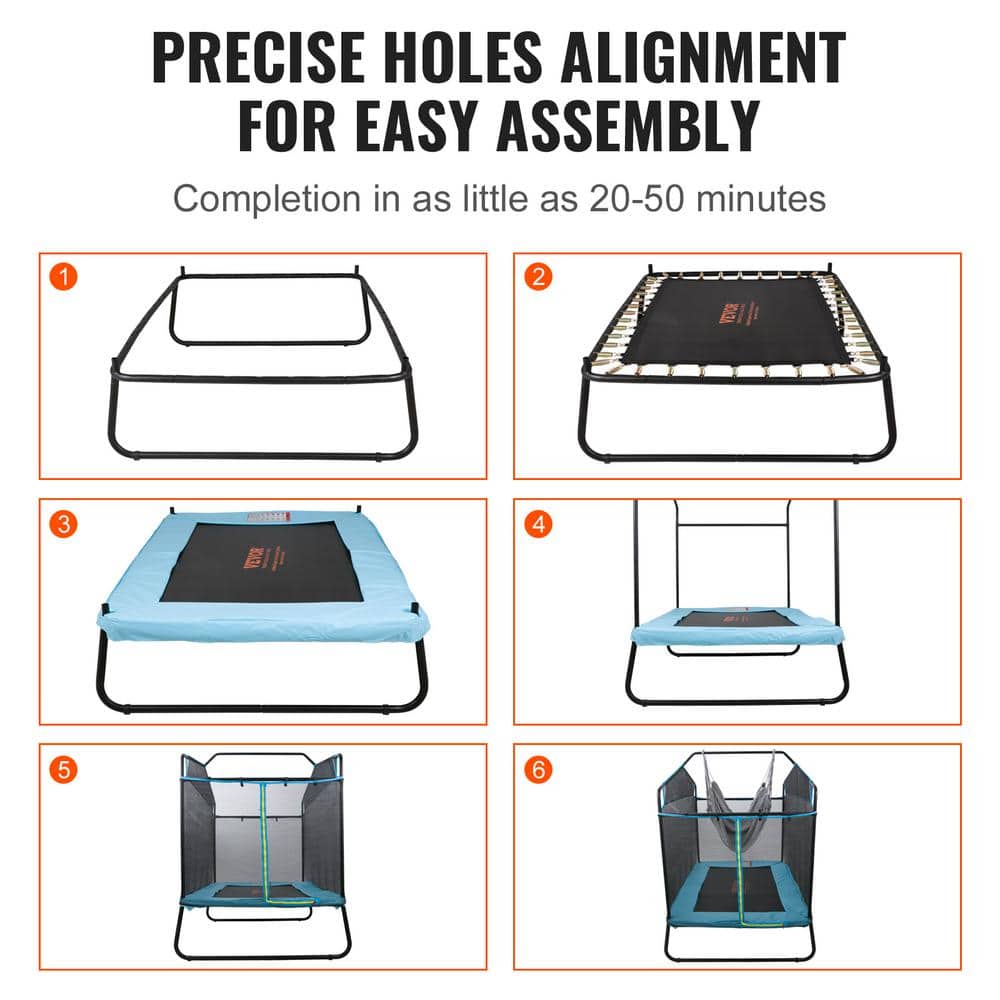 6-Foot Black Metal Kids' Trampoline with Enclosure