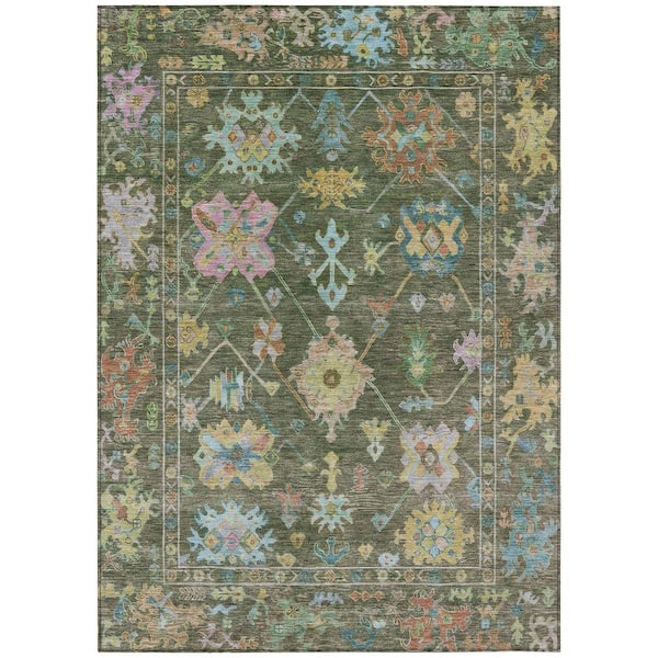 Chantille Machine Washable Indoor/Outdoor Abstract ACN2234 Fern 9 ft. x 12 ft. Area Rug