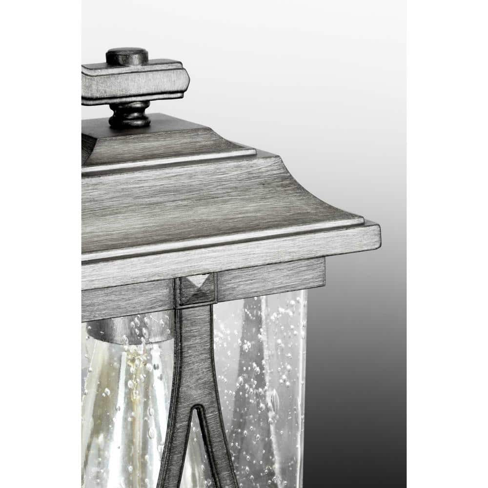 Abbott Antique Pewter Outdoor Hanging Lantern with Seeded Glass